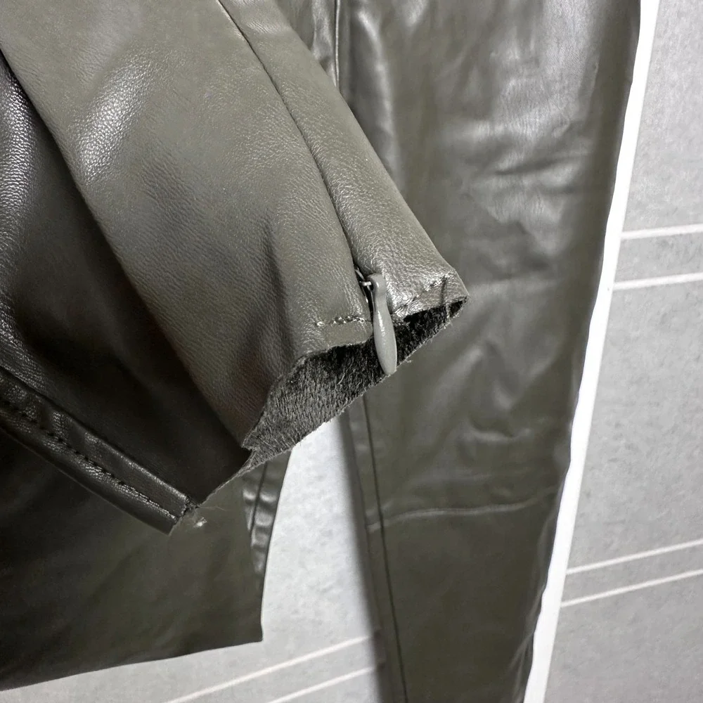 ZARA Black Faux Leather Leggings Hi-Rise Leggings Skinny Pants Size XS